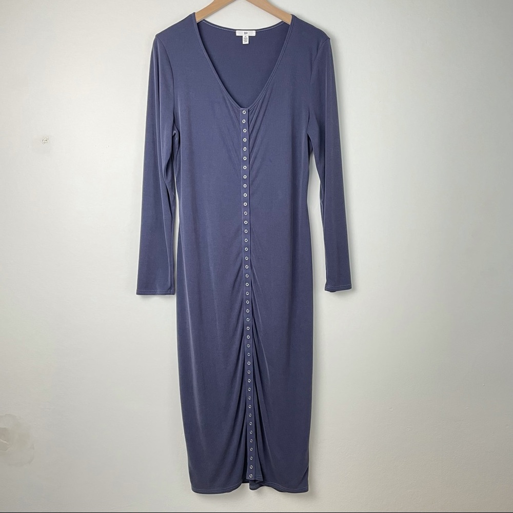 BP Long Sleeve Button Down Periwinkle Dress